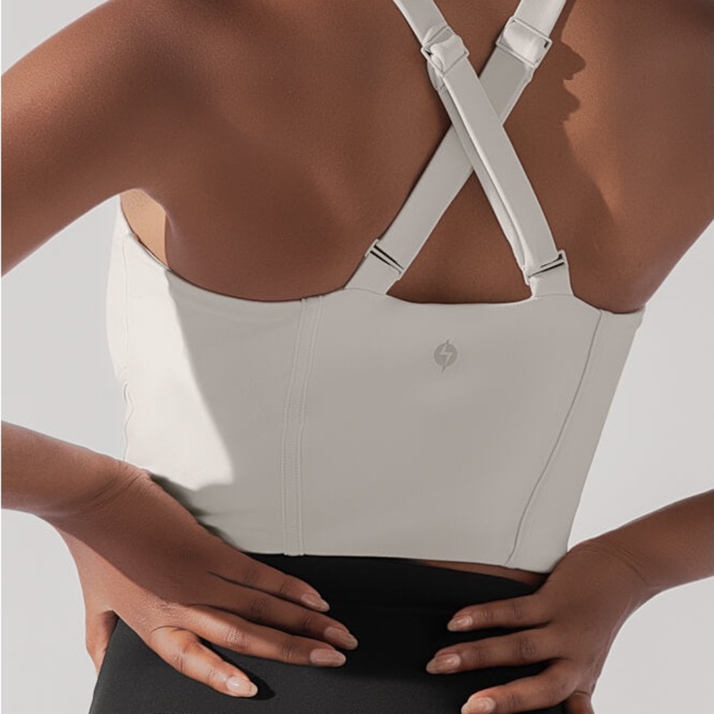POPFLEX Daphne Corset Crop Top - Light Sand - Picture 3 of 5